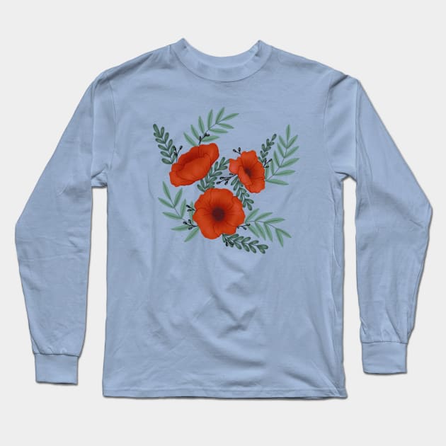 Floral Pattern Long Sleeve T-Shirt by Visiali